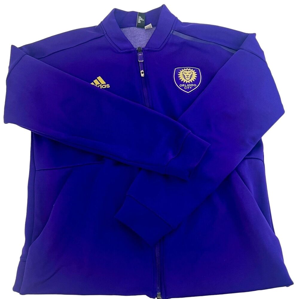 Adidas Orlando City SC Soccer Anthem Jacket Purple Full Zip MLS Mens Large